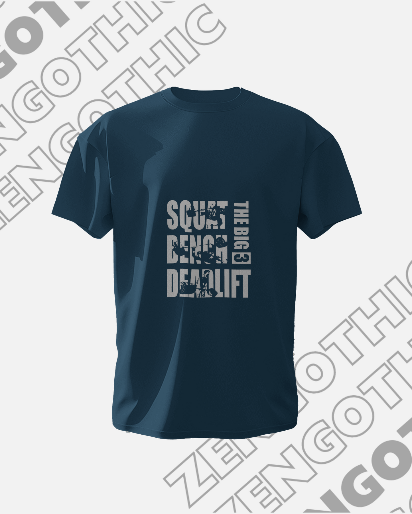 The Big 3 Squat Bench Deadlift T-shirt 180 GSM