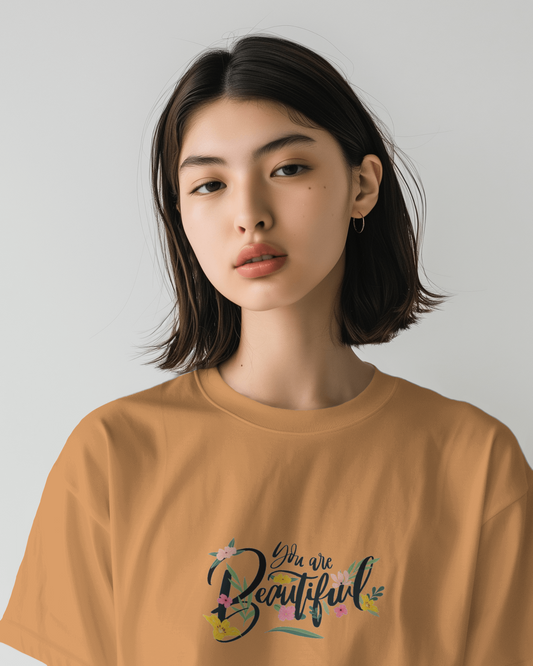 You Are Beautiful Crop Top 180 GSM