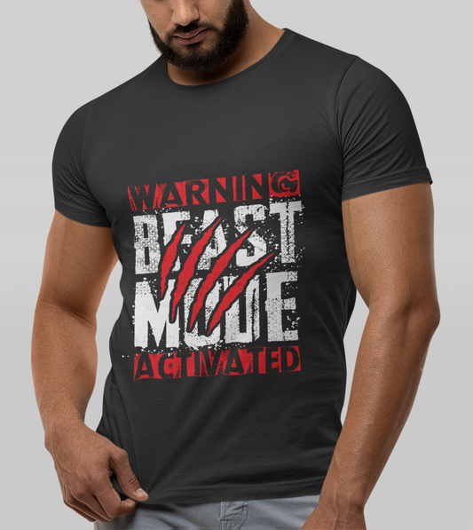 Warning Beast Mode T-shirt 180 GSM