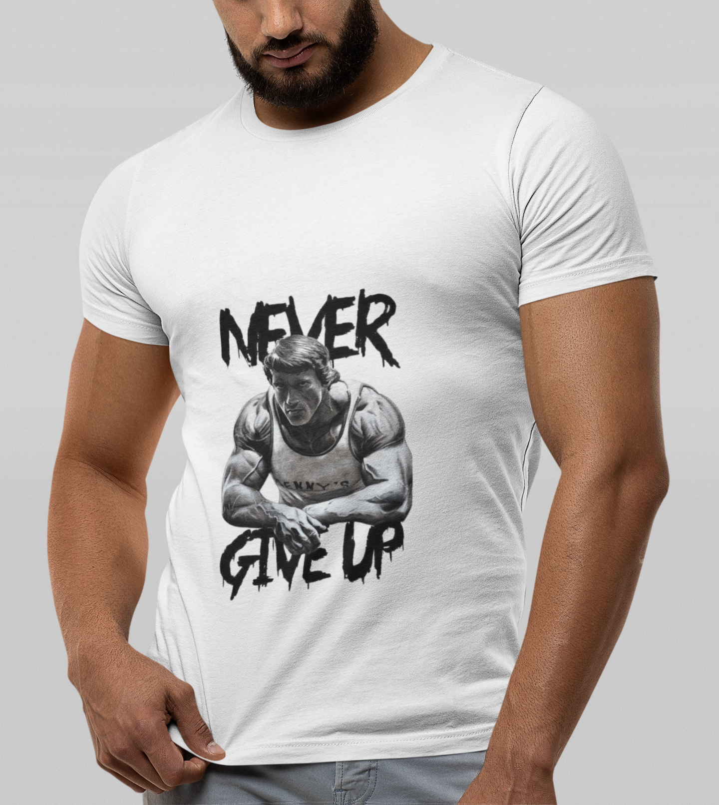 Arnold Never Give Up T-shirt 180 GSM