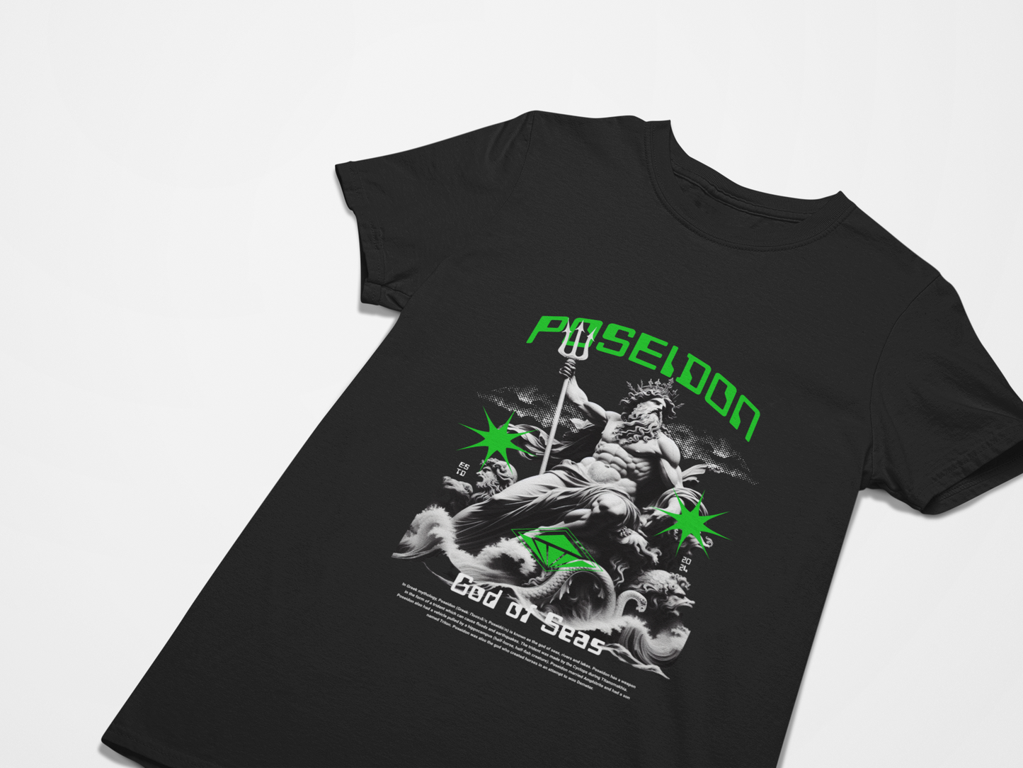 Greek God Poseidon Oversized T-shirt 220 GSM